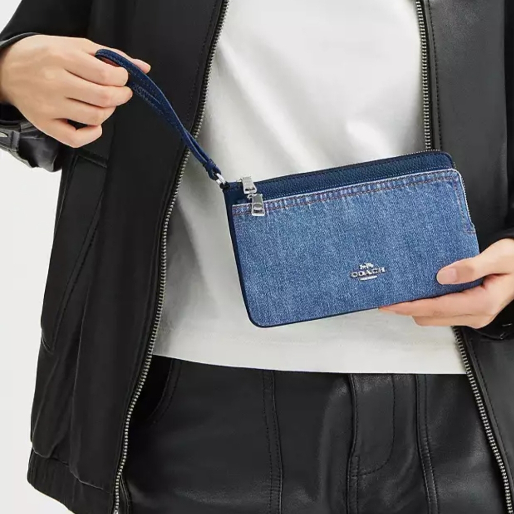 Coach Denim Wristlet